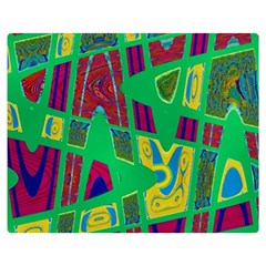 Bright Green Mod Pop Art Double Sided Flano Blanket (medium) 