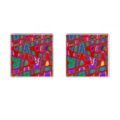 Bright Red Mod Pop Art Cufflinks (square) by BrightVibesDesign