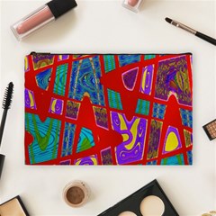 Bright Red Mod Pop Art Cosmetic Bag (large)  by BrightVibesDesign