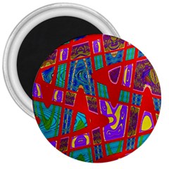 Bright Red Mod Pop Art 3  Magnets by BrightVibesDesign