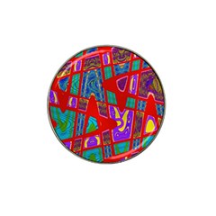 Bright Red Mod Pop Art Hat Clip Ball Marker by BrightVibesDesign