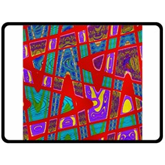 Bright Red Mod Pop Art Fleece Blanket (large) 