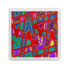 Bright Red Mod Pop Art Memory Card Reader (square) 