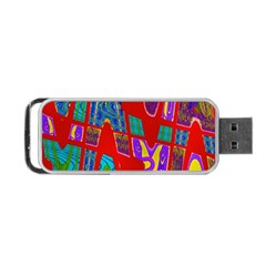 Bright Red Mod Pop Art Portable Usb Flash (one Side)