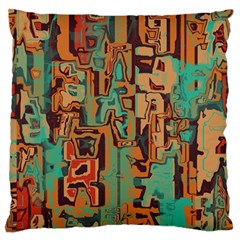 Brown Green Texture                              	large Flano Cushion Case (two Sides)