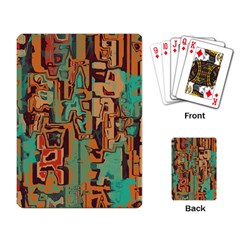 Brown Green Texture                              			playing Cards Single Design by LalyLauraFLM