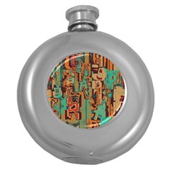 Brown Green Texture                              			hip Flask (5 Oz) by LalyLauraFLM