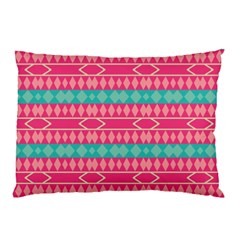 Pink Blue Rhombus Pattern                               			pillow Case