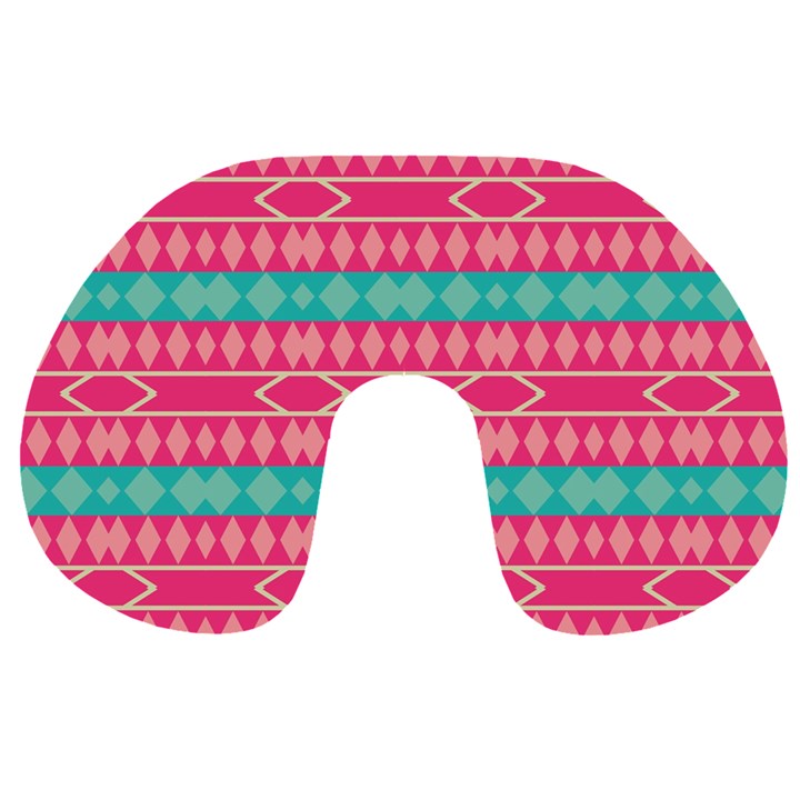 Pink blue rhombus pattern                               Travel Neck Pillow