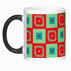 Blue Red Squares Pattern                                Morph Mug by LalyLauraFLM