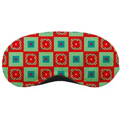 Blue Red Squares Pattern                                			sleeping Mask by LalyLauraFLM