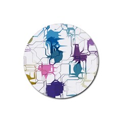 Cracked Wall                                 			rubber Coaster (round) by LalyLauraFLM