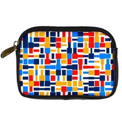 Colorful Shapes                                  	digital Camera Leather Case by LalyLauraFLM