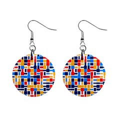 Colorful Shapes                                  			1  Button Earrings by LalyLauraFLM