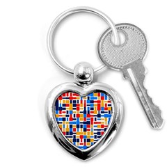 Colorful Shapes                                  			key Chain (heart) by LalyLauraFLM