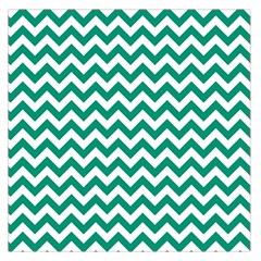 Emerald Green & White Zigzag Pattern Large Satin Scarf (square)