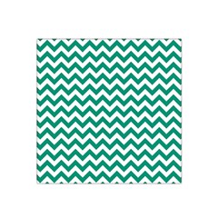 Emerald Green & White Zigzag Pattern Satin Bandana Scarf by Zandiepants