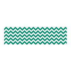 Emerald Green & White Zigzag Pattern Satin Scarf (oblong)