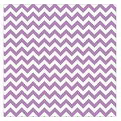 Lilac Purple & White Zigzag Pattern Large Satin Scarf (square) by Zandiepants