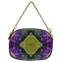 Purple Yellow Stone Abstract Chain Purses (one Side)  by BrightVibesDesign