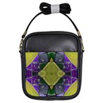 Purple Yellow Stone Abstract Girls Sling Bags Front