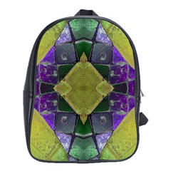 Purple Yellow Stone Abstract School Bags (xl)  by BrightVibesDesign