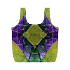 Purple Yellow Stone Abstract Full Print Recycle Bags (m) 