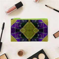 Purple Yellow Stone Abstract Cosmetic Bag (xs)