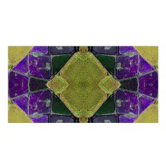 Purple Yellow Stone Abstract Satin Shawl