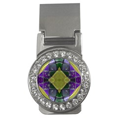 Purple Yellow Stone Abstract Money Clips (cz)  by BrightVibesDesign