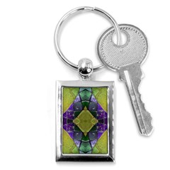 Purple Yellow Stone Abstract Key Chains (rectangle)  by BrightVibesDesign