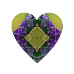 Purple Yellow Stone Abstract Heart Magnet by BrightVibesDesign