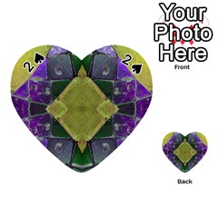 Purple Yellow Stone Abstract Playing Cards 54 (heart)  by BrightVibesDesign