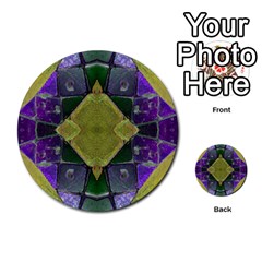 Purple Yellow Stone Abstract Multi-purpose Cards (round) 