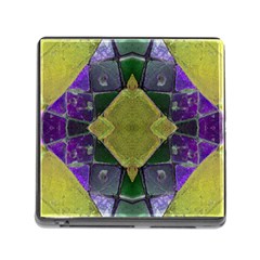 Purple Yellow Stone Abstract Memory Card Reader (square) by BrightVibesDesign