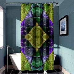 Purple Yellow Stone Abstract Shower Curtain 36  X 72  (stall) 