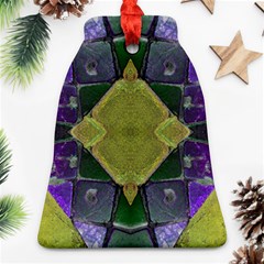 Purple Yellow Stone Abstract Bell Ornament (2 Sides)