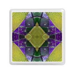 Purple Yellow Stone Abstract Memory Card Reader (square)  by BrightVibesDesign