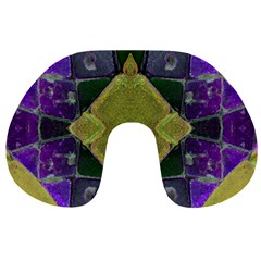 Purple Yellow Stone Abstract Travel Neck Pillows