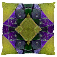 Purple Yellow Stone Abstract Standard Flano Cushion Case (one Side)