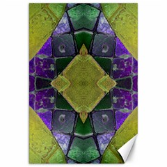 Purple Yellow Stone Abstract Canvas 20  X 30   by BrightVibesDesign