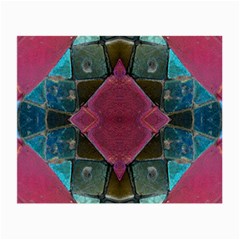 Pink Turquoise Stone Abstract Small Glasses Cloth (2-side) by BrightVibesDesign