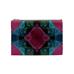 Pink Turquoise Stone Abstract Cosmetic Bag (medium)  by BrightVibesDesign