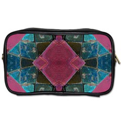 Pink Turquoise Stone Abstract Toiletries Bags 2-side by BrightVibesDesign