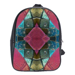 Pink Turquoise Stone Abstract School Bags (xl)  by BrightVibesDesign