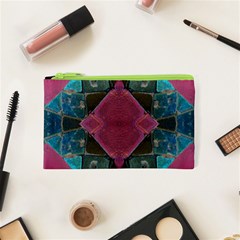 Pink Turquoise Stone Abstract Cosmetic Bag (xs)