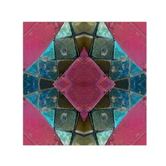 Pink Turquoise Stone Abstract Small Satin Scarf (square)