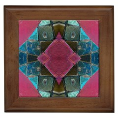 Pink Turquoise Stone Abstract Framed Tiles