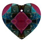 Pink Turquoise Stone Abstract Ornament (Heart)  Front