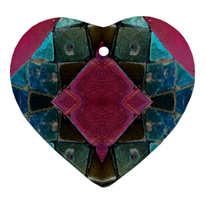 Pink Turquoise Stone Abstract Ornament (Heart) 